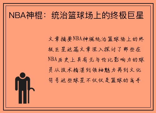 NBA神棍：统治篮球场上的终极巨星